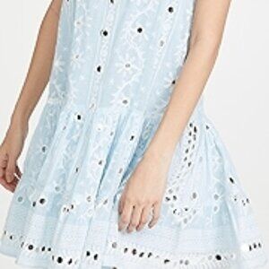 NWOT Juliet Dunn Strappy Dress in Solid Pale Blue/White Sz 2 US6/8